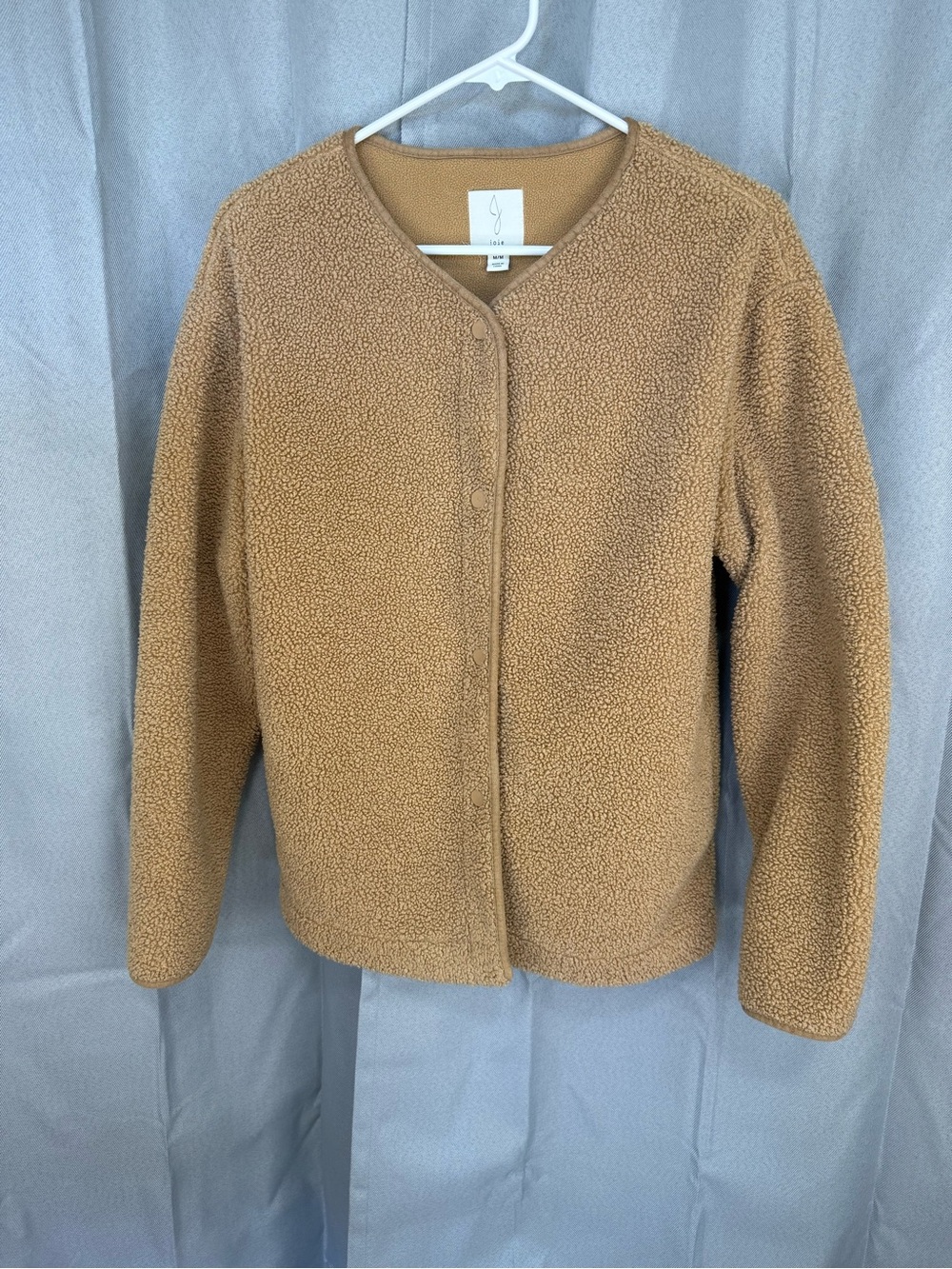 Joie Camel Teddy Sherpa Button-Front Jacket